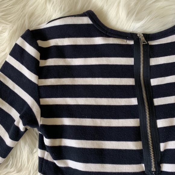 Gap Striped Peplum Zipper-Back Stretch Blouse - Picture 6 of 8